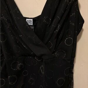 Studio 1940 Black Dress with Subtle Circle Design